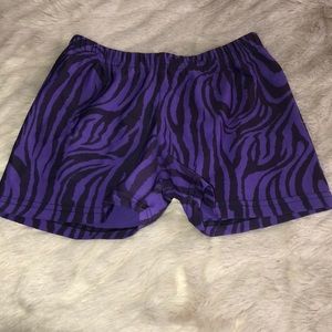 Purple zebra women’s spandex; size small